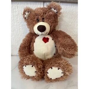 The Mascot Factory Stitch'ez Brown‎ Bear Plush Stuffed Animal Heart Valentine